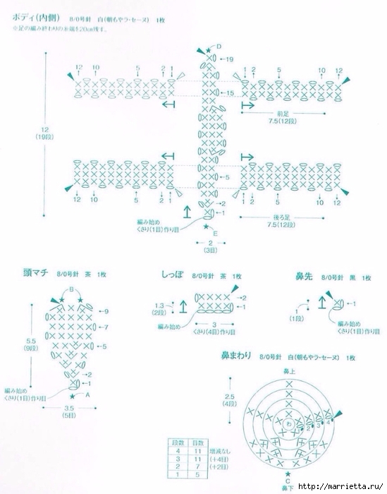 Схема вязания крючком ОЛЕНЕНКА амигуруми (5) (549x700, 167Kb)