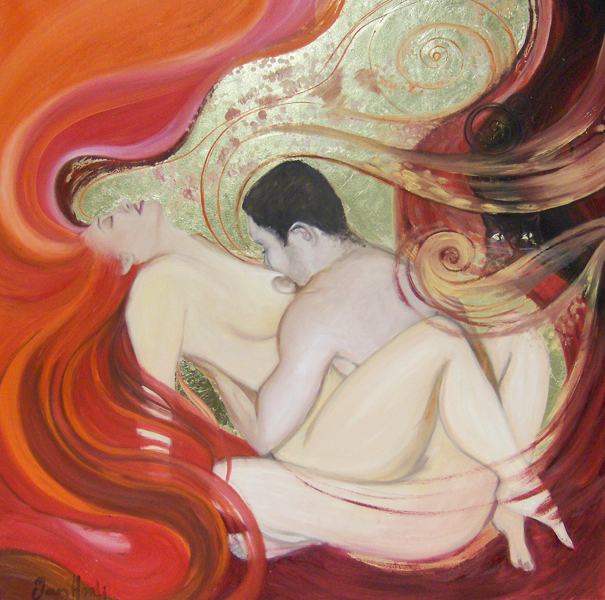 KIssing-my-heart-II.-100x100.-oil-on-canvas-by-Ines-Honfi (605x600, 555Kb)