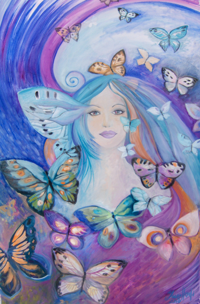 Butterflies-blue-II-oil-on-canvas-90x120-by-Ines-Honfi (396x600, 388Kb)