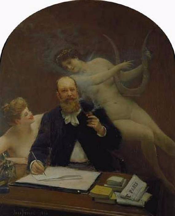 Jean Béraud (1849 -1935) - Portrait du poete Armand Silvestre (1894) (566x700, 238Kb)