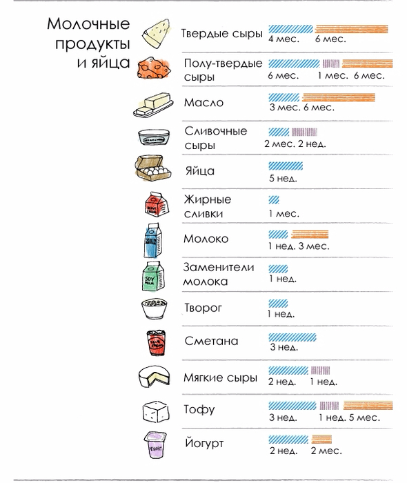 Как долго и правильно хранить продукты — 62 наименования