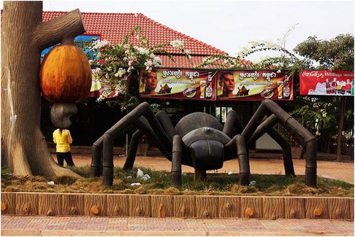 Как в Камбодже едят пауков