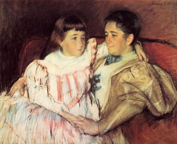 43 Портрет миссис Хевмейер и ее дочери Электры пастель дерево бумага 1895 (700x566, 71Kb)