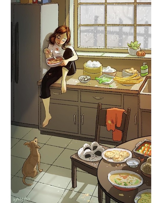 16 иллюстраций для тех, кто живет один и абсолютно счастлив