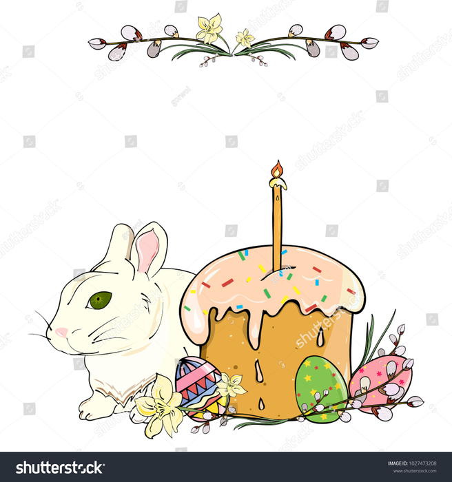 stock-vector-easter-card-with-easter-cake-white-rabbit-pussy-willow-narcissus-and-colorful-eggs-hand-drawing-1027473208 (656x700, 251Kb)