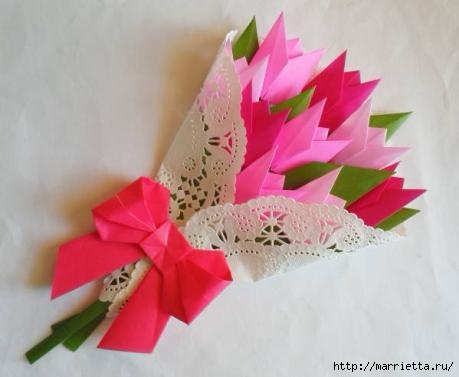 Букет тюльпанов из бумаги в технике оригами (5) (459x377, 69Kb)
