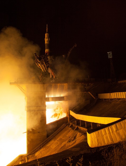 Старт российского корабля «Союз МС 08» для полета на МКС