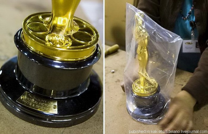Как делают знаменитые статуэтки «Оскар»: фотографии
