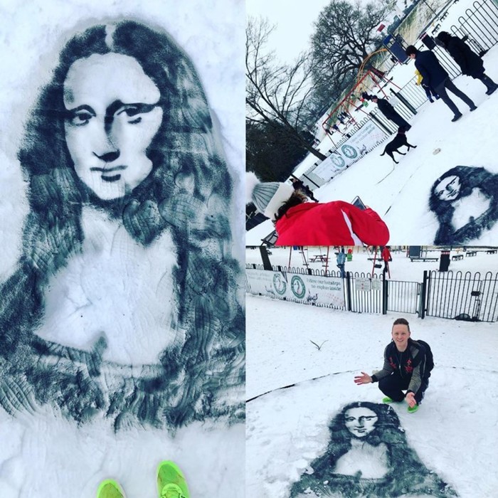 Картины на снегу английского художника Натана Уайберна