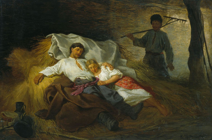 6. К. Трутовский. На сеновале. 1872 год (700x460, 351Kb)