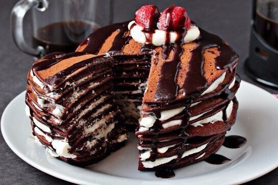 шоколадно-сливочный пирог