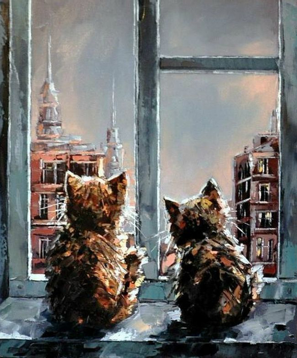 Любимые котята художника Александра Гунина10 (581x700, 400Kb)