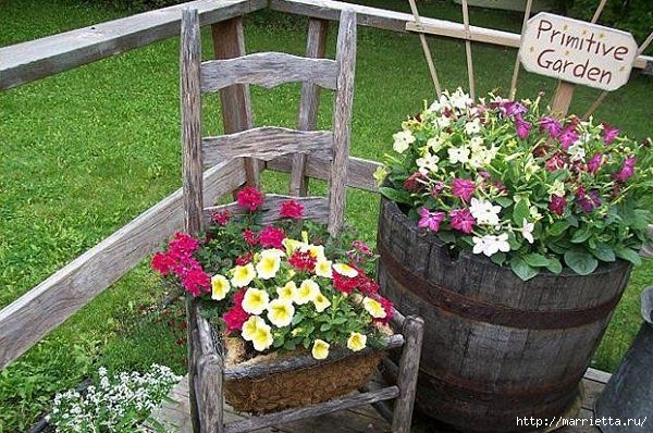 Старые стулья для украшения сада. Идеи (2) (600x398, 234Kb)