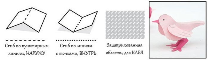 Птица из бумаги: своими руками