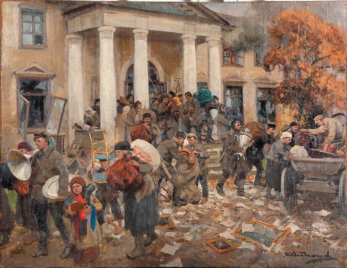 Разгром помещичьей усадьбы. 1926 г. (700x541, 506Kb)