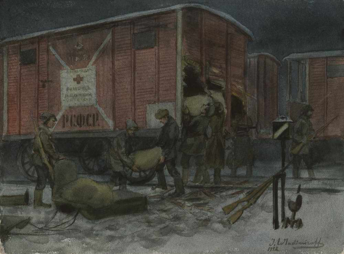 Расхищение продовольственной помощи от Красного Креста. 1922. (700x518, 255Kb)
