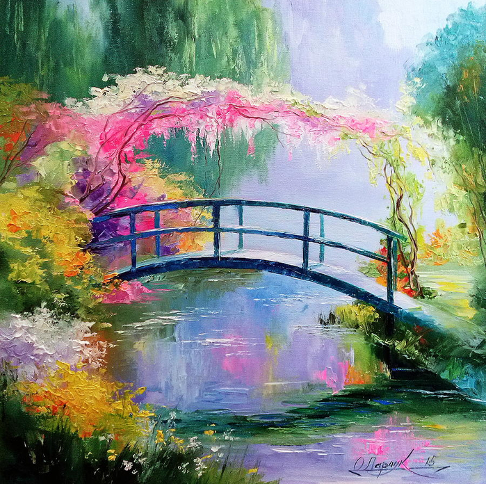 Olha-Darchuk-The-Bridge-On-The-Pond-Monet (700x696, 717Kb)