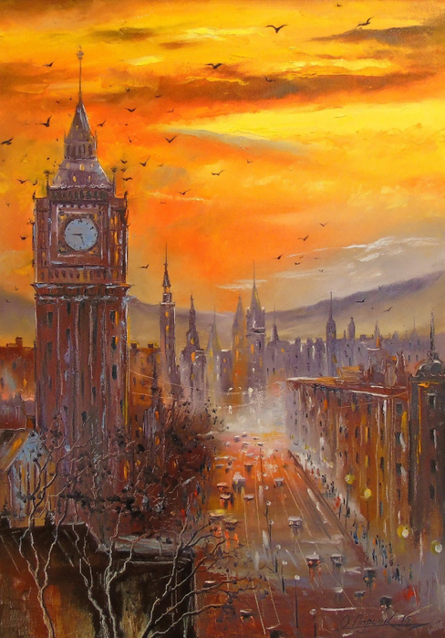 Olha-Darchuk-View-London-Evening (488x700, 432Kb)