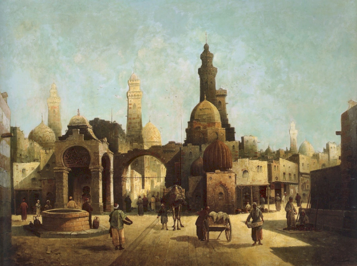 August+von+Siegen+figures+outside+a+north+african+town (700x521, 394Kb)
