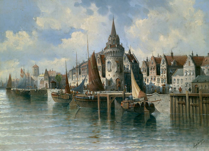 August+von+Siegen+view+of+a+harbour+city+_ (700x506, 402Kb)