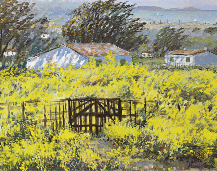 Пейзаж с желтой живой изгородью, Санта-Маргерита (Landscape with Yellow Hedge, Santa Margherita)_73 х 92.7_х.,м._Частное собрание (700x550, 649Kb)