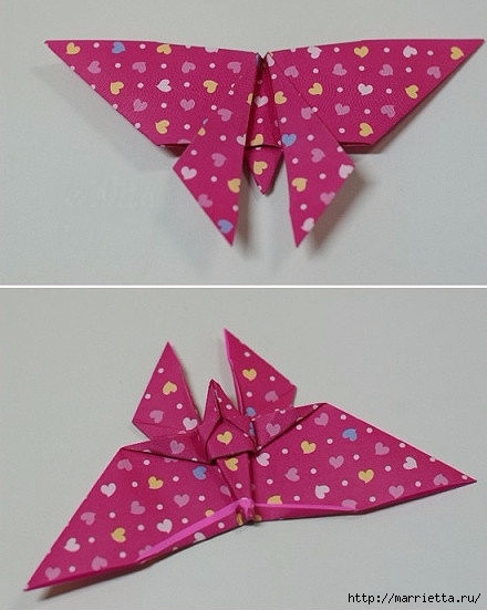 Бабочки из бумаги в технике оригами. 4 способа (21) (440x551, 133Kb)