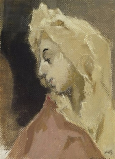 Profile of Madonna, after El Greco, 1943 (398x553, 171Kb)