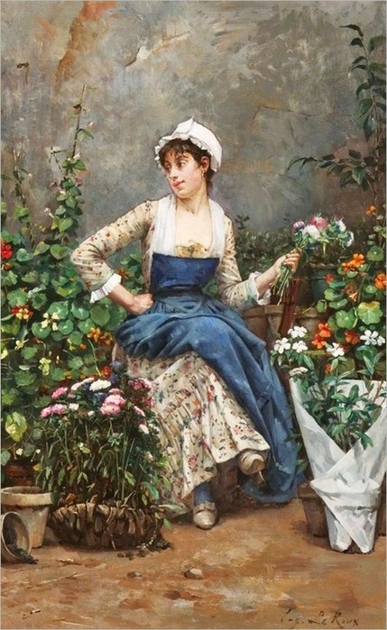 Louis Eugene Leroux (French artist, 1833-1905) The Flower Seller (629x900, 103Kb)