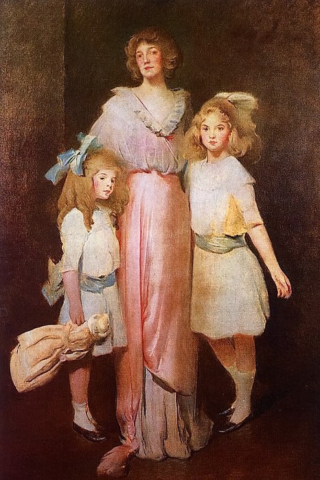 Миссис Дэниельс и её двое детей, 1913 (466x700, 124Kb)