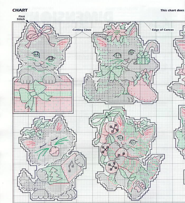 Merry Kittens Ornaments2 (638x700, 451Kb)