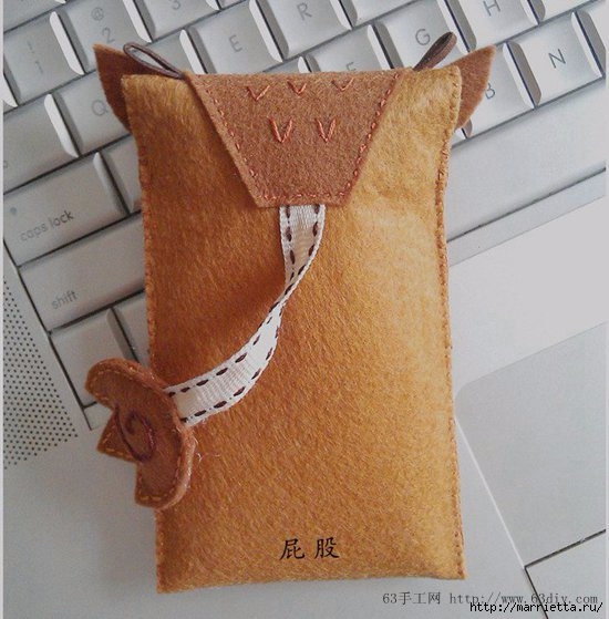 Совенок из фетра - сумочка-чехол для телефона (6) (550x559, 180Kb)