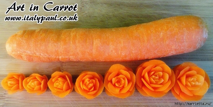 Карвинг. РОЗЫ из свеклы и морковки (1) (700x353, 206Kb)