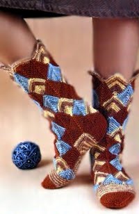 Носки пэчворк спицами Носки пэчворк спицами