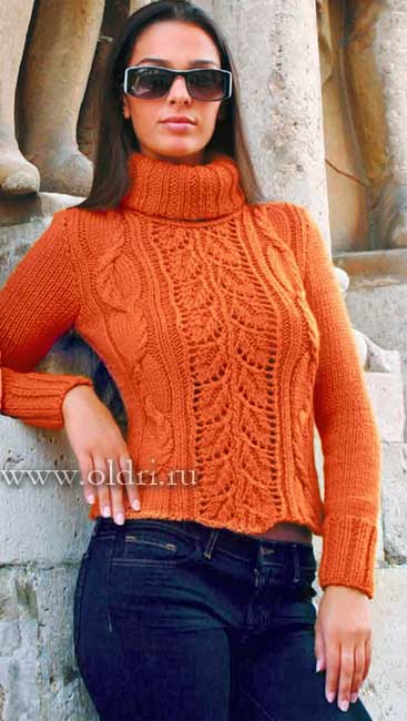 схема женского свитера спицами