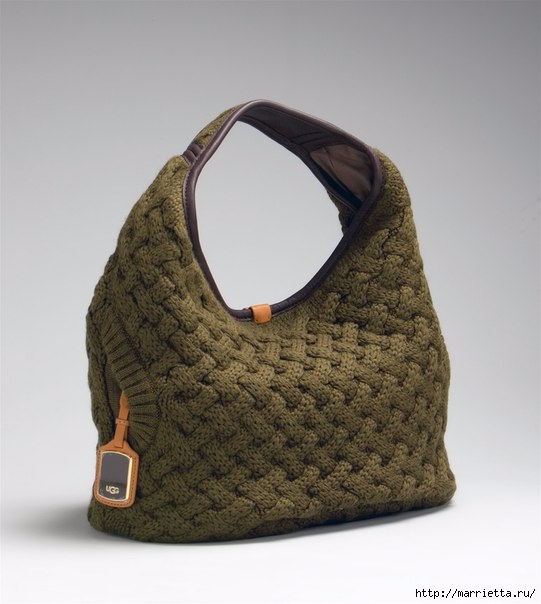 Стильная вязаная спицами сумка-плетенка. Описание (16) (541x604, 137Kb)