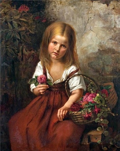 Emma Edle von Seehof Muller (Austrian artist, 18591925) Flower Girl (688x900, 86Kb)