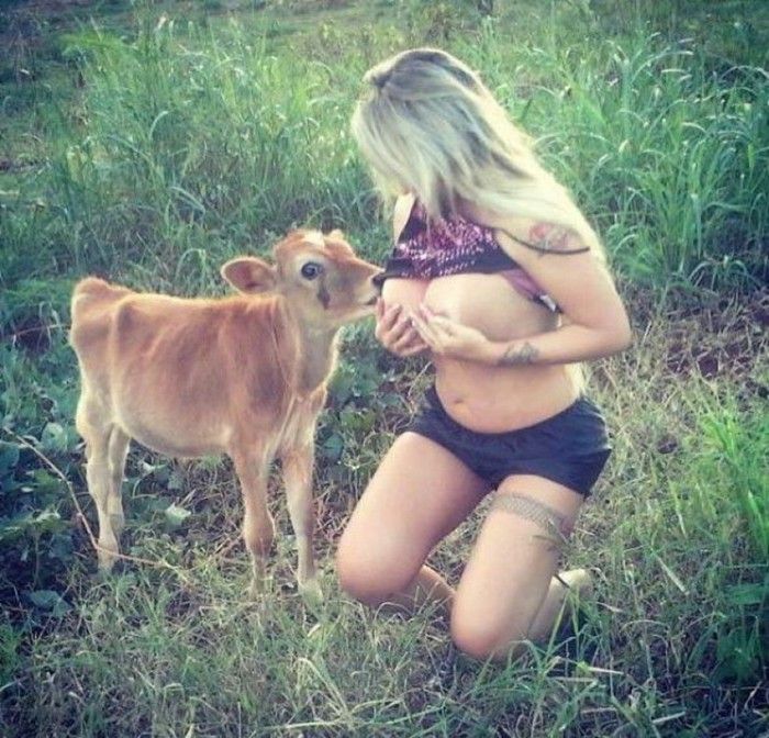 Фотофакт: Женщины кормят грудью детёнышей животных (фото, видео)