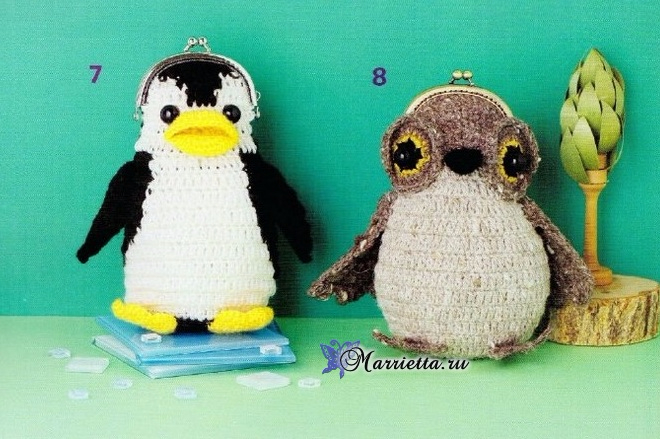 Детские кошельки крючком. Слоник, пингвин и черепашка (1) (660x439, 313Kb)