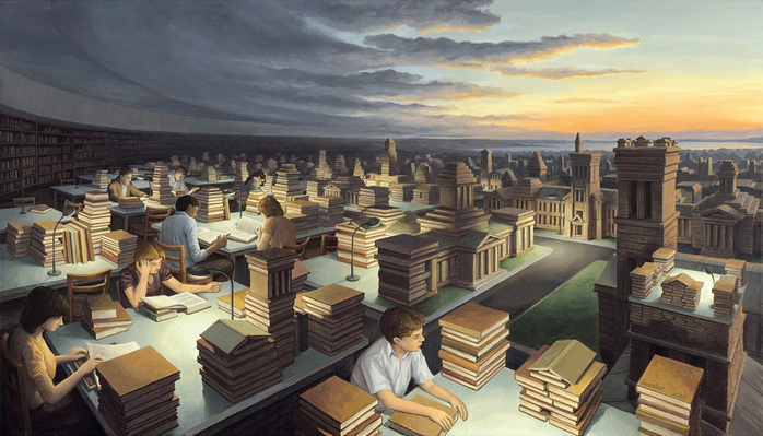 Rob Gonsalves Towers of Knowledge (700x399, 334Kb)