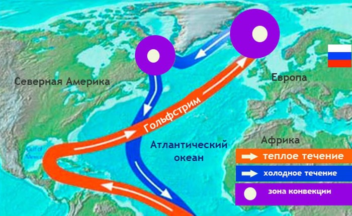 Карта течений гольфстрим