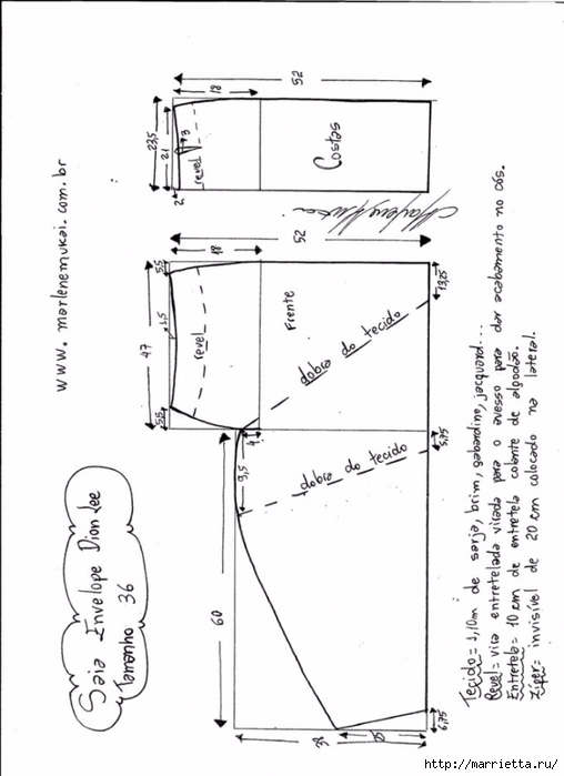Очень красивая креативная юбка с запахом. Выкройки (2) (508x700, 152Kb)