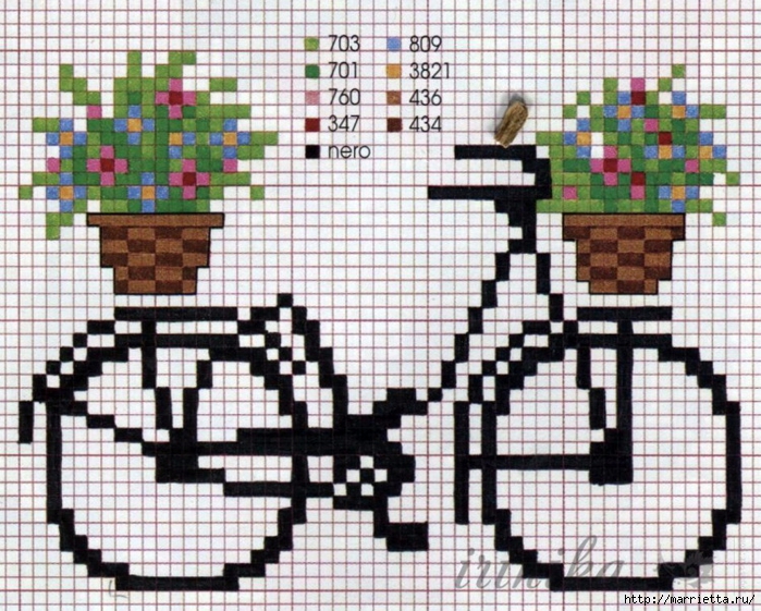 Вышиваем велосипед. Идеи со схемами (4) (700x561, 374Kb)