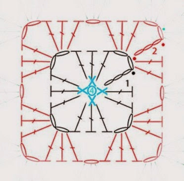 Бабушкин квадрат. Схема вязания (8) (372x366, 110Kb)