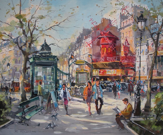 le Moulin Rouge et le métro de la place Blanche - Montmartre - Paris (643x533, 503Kb)