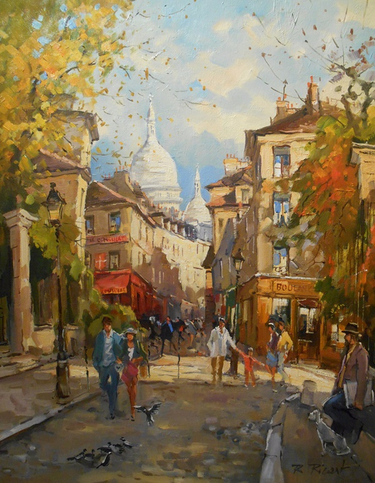 +Rue Norvins et le Sacré-Coeur en automne - Montmartre - PARIS (543x700, 500Kb)