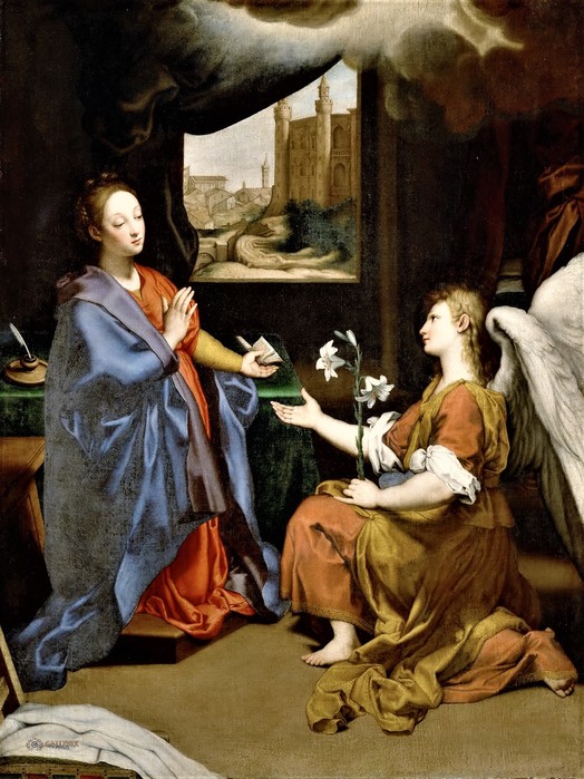 Благовещение    ок.   1650    (The Annunciation)  98 х 74  х.,м.   Париж, Лувр (524x700, 121Kb)
