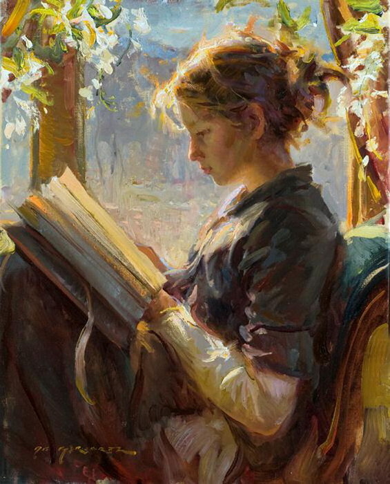 Daniel F. Gerhartz женщина и книга (565x700, 128Kb)