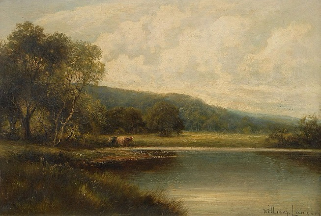 cattle watering near a river (653x441, 321Kb)
