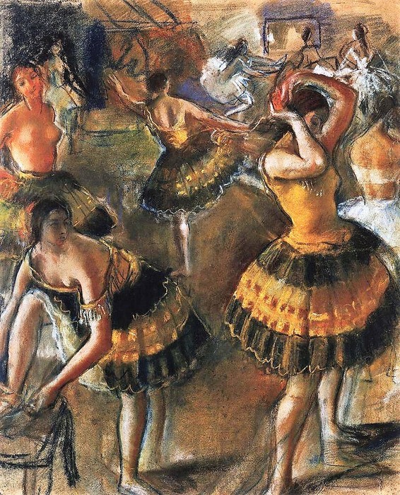 Балерины в уборной 1923, 59?47 см (566x700, 207Kb)
