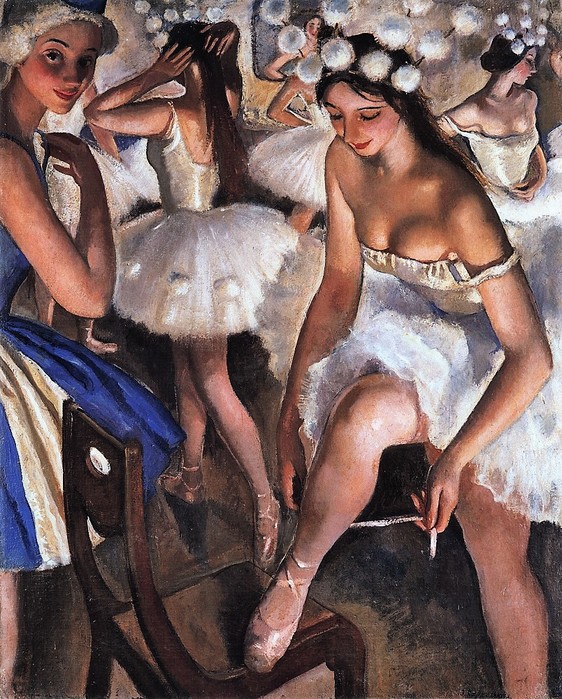 Балетная уборная. Снежинки (Балет «Щелкунчик») 1923, 105?85 см (562x700, 169Kb)